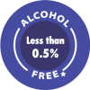 Alcohol free - Less than 0.5% Volume